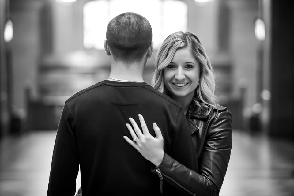 An image from Sam & Theresa's City Hall engagement session