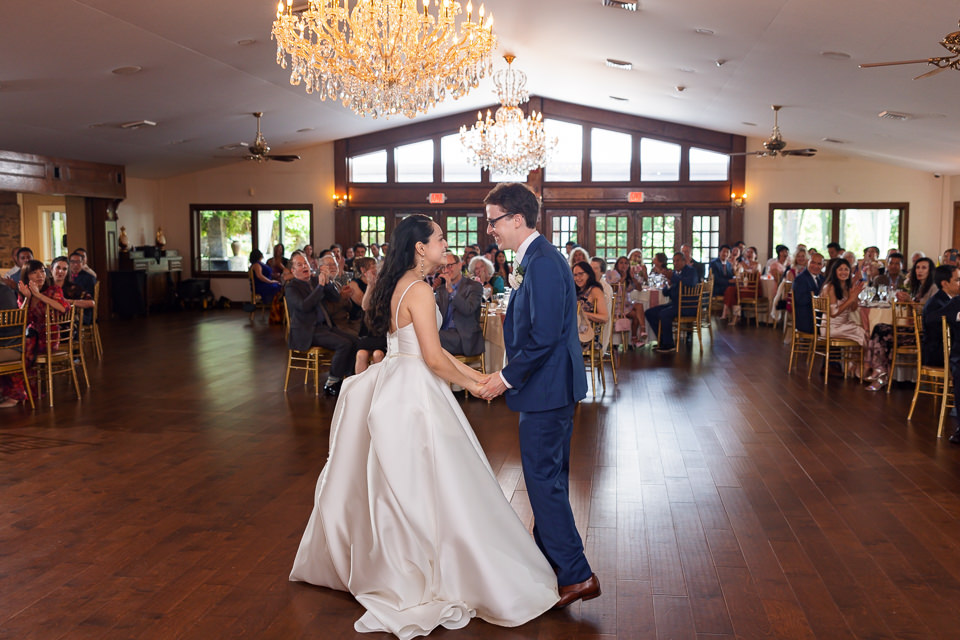 A beautiful dancing in the Waterford Room at Saint Clements Castle in Portland, CT.
